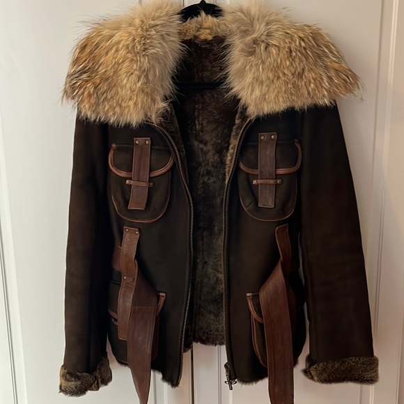Baldinini Jackets & Blazers - Shearling Leather Fur Jacket